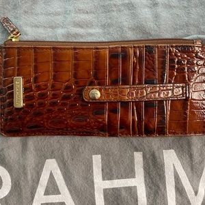 Brahmin credit card wallet croc embossed